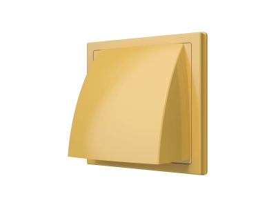 1515К12,5ФВ беж, Выход стенной вытяжной с обратным клапаном 150х150 с фланцем D125, ASA, беж