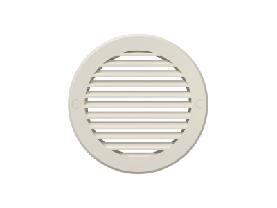 12РКН Ivory, Решетка наружная вентиляционная круглая D161 с фланцем D125, ASA