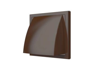 1515К12,5ФВ кор, Выход стенной вытяжной с обратным клапаном 150х150 с фланцем D125, ASA. кор