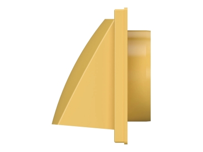 1515К10ФВ беж, Выход стенной вытяжной с обратным клапаном 150х150 с фланцем D100, ASA, беж