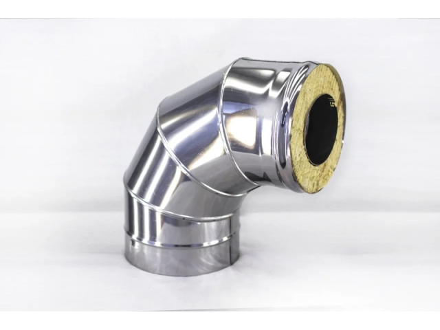 Сэндвич-отвод 90*, ф 150х200, AISI 439/439, 0,5мм/0,5мм, (К), удл=60мм